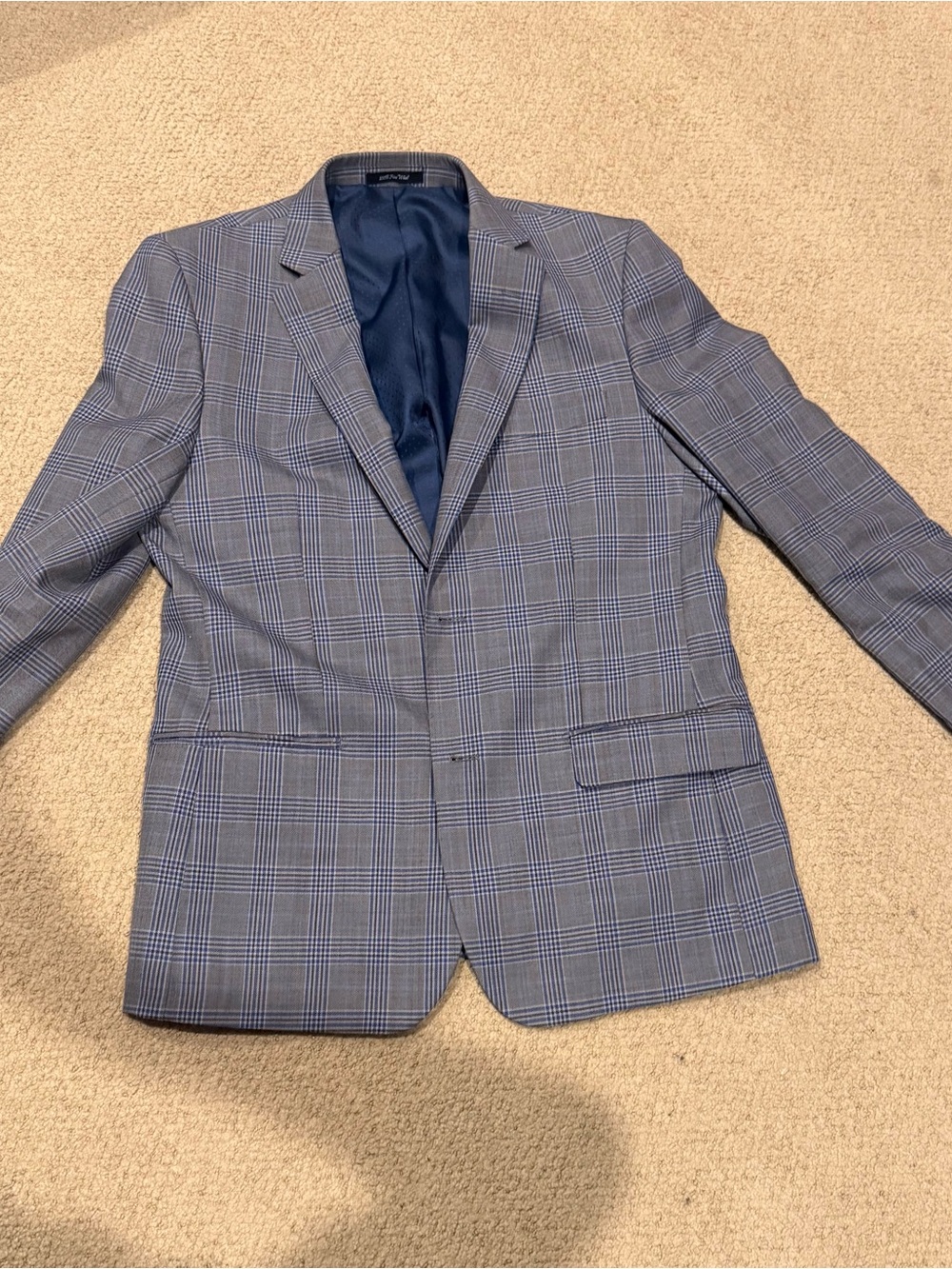 Men’s superfine wool MANTONI Blue Plaid blazer